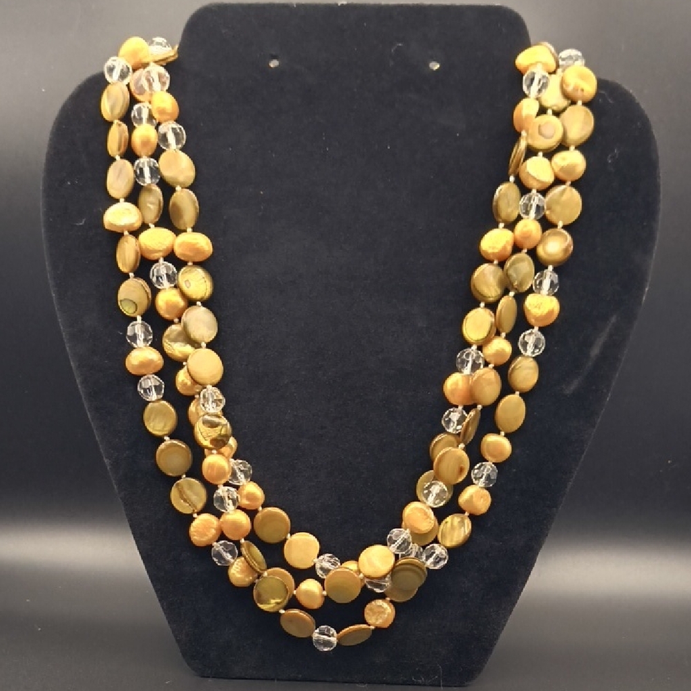 Chic Gold and Silver Multi-Strand Necklace 20.5 Inches